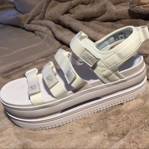 Nike white platform sandals size 11